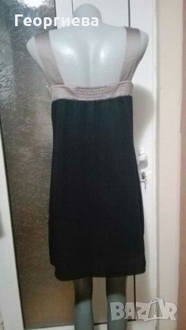 Рокля в черно и бежово, със свободна кройка👗🍀S/M,M👗🍀арт.848, снимка 4 - Рокли - 30446399