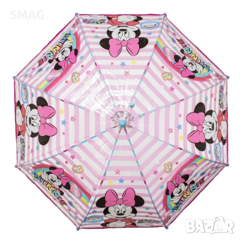 Детски прозрачен чадър Minnie розов 64 см_1242793