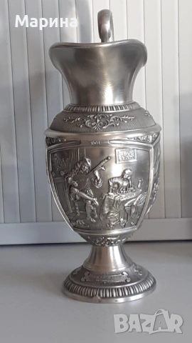 Комплект за вино "Рембрант" от калай Antik*Vintage #1171 , снимка 4 - Антикварни и старинни предмети - 53096113