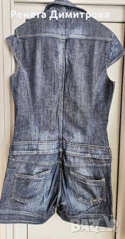 Дамски къс дънков гащеризон , снимка 2 - Гащеризони - 37750644