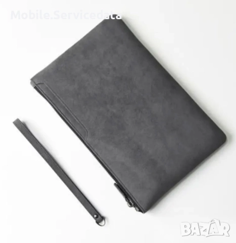 Елегантен Мъжки Калъф в Сиво 26х17см, снимка 2 - Чанти - 52383358