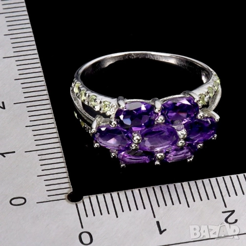 925 себърени пръстени с рубин, перидот, кианит, родолит гранат, танзанит, турмалин, снимка 18 - Пръстени - 51757015