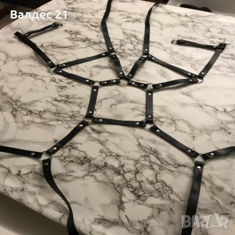 Еротичен секси кожен харнес / чокър, снимка 4 - Бельо - 36817166