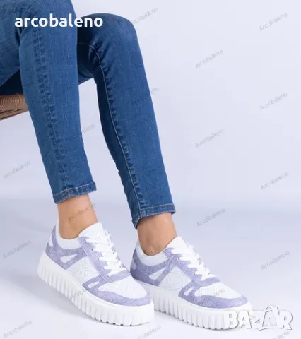 Дамски ажурни маратонки с масивна подметка Lusinda, 2цвята , снимка 2 - Маратонки - 49120985