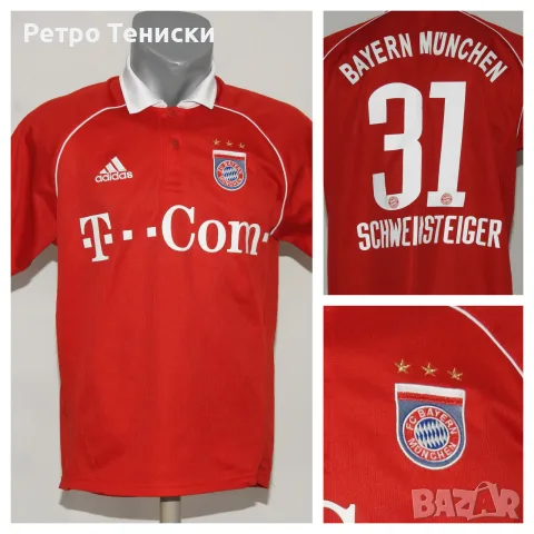 Тениска Bayern Munich — Домакински (Bastian Schweinsteiger #31) adidas — Деца размер XL Червено