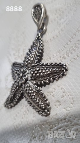 Сребърна висулка морска звезда , снимка 6 - Колиета, медальони, синджири - 44232146