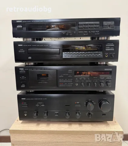 🔊Ретро аудио сет YAMAHA - Усилвател, CD плеър, триглав дек, тунер и тонколони🔉, снимка 3 - Аудиосистеми - 55999681