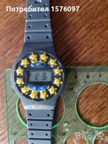 Електронен LCD часовник калкуратор/ конвертор за курс евро / лев или друга валута, снимка 4 - Мъжки - 53111817