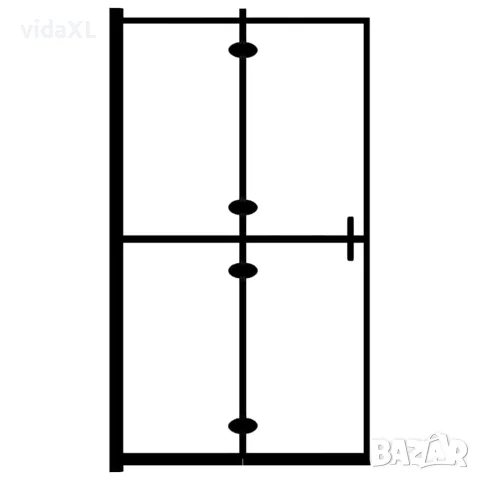 vidaXL Сгъваем душ параван, ESG стъкло, 80x140 см, черен, снимка 5 - Душове - 56146095