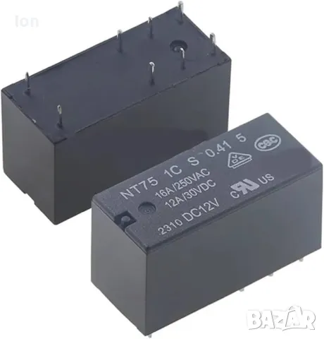 Реле NT75 12V, 16A/250V~ с два превключващи контакта