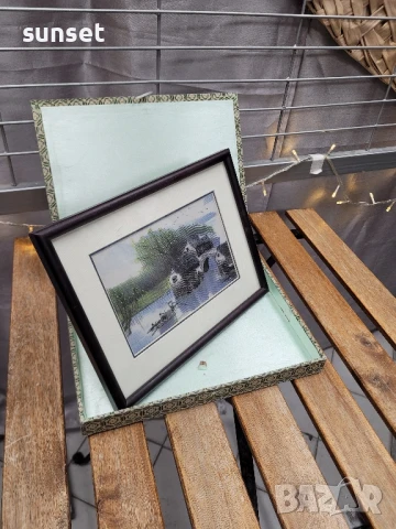 Картина от КОПРИНА,ръчно шита и бродирана , в кутия , за подарък- Япония, снимка 14 - Картини - 51261590