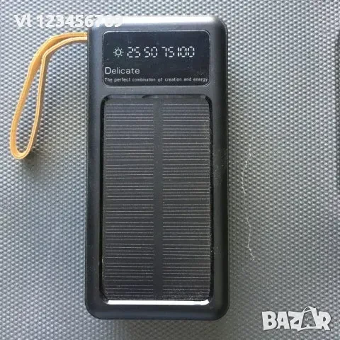 10 000 mAh Соларна батерия с LED диспей - Power Bank KLGO KP-97 с 4 вградени кабела, снимка 2 - Външни батерии - 50812492
