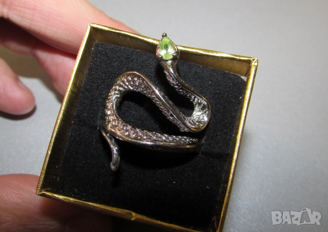 Пръстен змия с аметист гранат и перидот подходящи за подарък, снимка 5 - Пръстени - 50235478