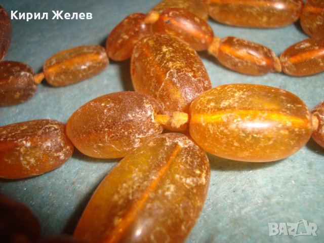 СТАРА РУСКА КЕХЛИБАРЕНА ОГЪРЛИЦА 100% НАТУРАЛЕН БАЛТИЙСКИ КЕХЛИБАР БАРАБАННО СТРУГОВАН УНИКАТ 26985, снимка 12 - Антикварни и старинни предмети - 35053804