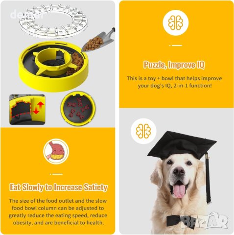 Cloudeck Slow Feeder Dog Bowl Купа-Играчка пъзел за кучета, снимка 3 - За кучета - 42445658