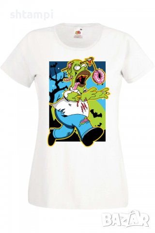 Дамска тениска The Simpsons Homer Simpson 01,Halloween,Хелоуин,Празник,Забавление,Изненада,Обичаи,, снимка 2 - Тениски - 38149438
