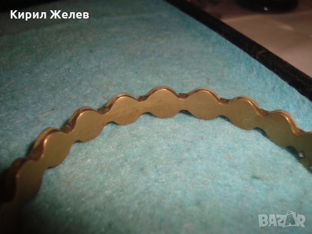 СТАРА БРОНЗОВА МАСИВНА ВИНТИДЖ ГРИВНА със СЕДЕФЕН ОБКОВ КРАЛСКИ СЕДЕФ РЪЧНА МАЙСТОРСКА РАБОТА 25546, снимка 4 - Гривни - 35574434