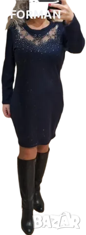 Тъмносиня рокля, снимка 3 - Рокли - 49804662