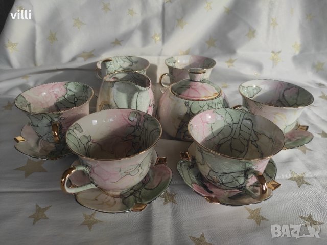 Сервиз за кафе и чай от фин (костен) порцелан, снимка 4 - Сервизи - 38052440