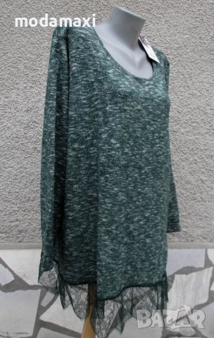 4XL Нова туника Sheego с подгъв дантела, снимка 4 - Блузи с дълъг ръкав и пуловери - 42294273