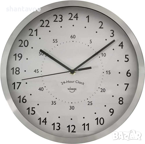 Стенен часовник с 24 часов циферблат, снимка 2 - Стенни часовници - 44601841