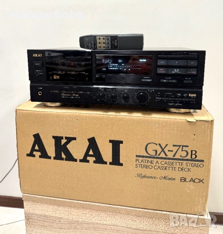 🔉Триглав дек AKAI GX-75 с дистанционно и кашон - профилактиран🔉