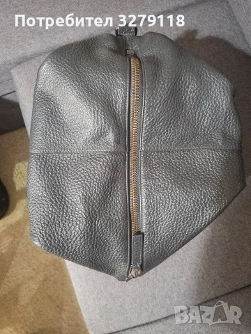 Черна кожена чанта, снимка 2 - Чанти - 52648836
