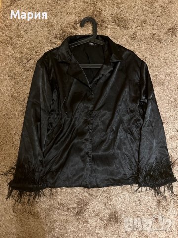 Дамска сатенена риза с пера, снимка 11 - Ризи - 42731720