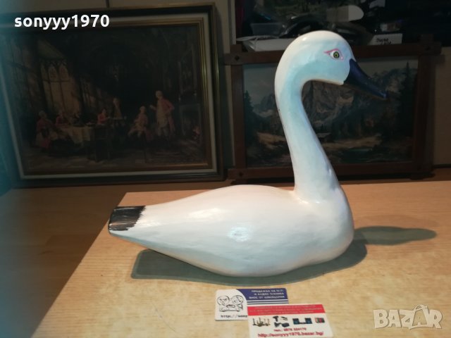 Патица от дърво бяла ръчна изработка 0311201908, снимка 2 - Колекции - 30662871