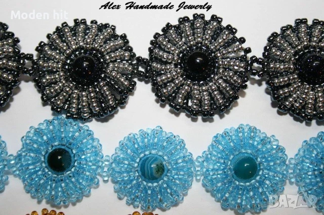 Гривни с авантюрин и ахат ръчна изработка, снимка 4 - Гривни - 50827691