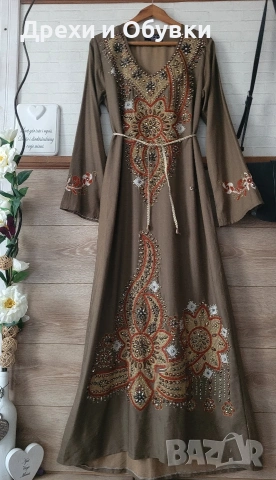 Бутикова бохо рокля бродерии и камъчета 