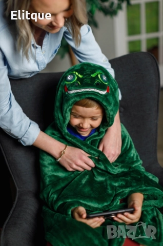 Одеяло със светещи LED очи. Размери 124.5cm x 89cm. Без включени батерии. Варианти - Динозавър или Е, снимка 9 - Спално бельо и завивки - 52862493