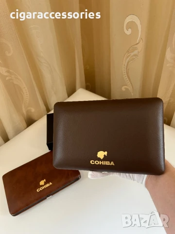 Кутия за пури COHIBA – 5 броя, луксозен калъф, снимка 4 - Табакери - 50898536