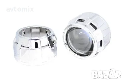 Капачки за LED лупи 2.5" кръгла хром D=9cm — к-т 2бр.