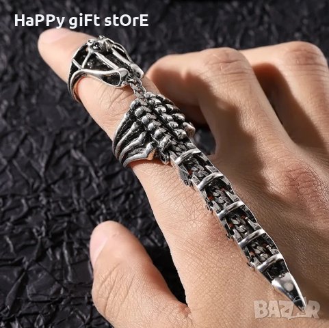 Готически винтидж пръстен с подвижен скорпион - уникално бижу за стилни и смели изяви, снимка 2 - Пръстени - 39285893