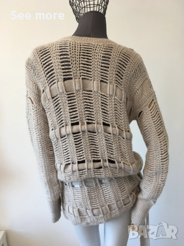 BCBGMAXAZRIA Oversized Alpaca дамска туника S, снимка 10 - Блузи с дълъг ръкав и пуловери - 52789506