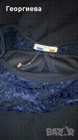 Тъмно синя рокля с панделка на гърба ПРОМОЦИЯ - 12лв.👗🍀XS,S👗🍀арт.1019, снимка 6 - Рокли - 29849332