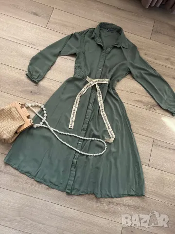 Рокля в зелено, снимка 2 - Рокли - 47531336