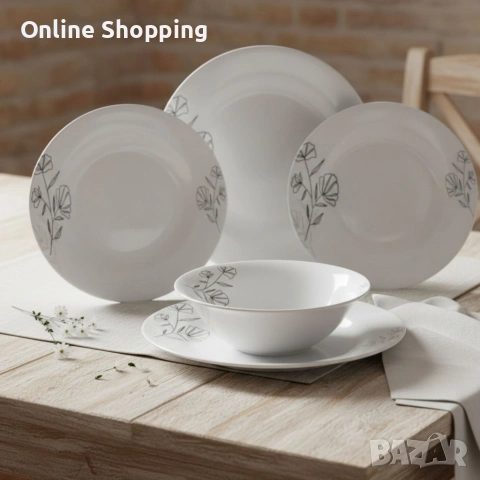 Комплект чинии 24 части, снимка 2 - Чинии - 53287276