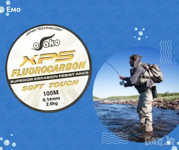 Висококачествено флуорокарбоново влакно - 100 метра. Прозрачно (Бял цвят) Различни размери, снимка 4 - Екипировка - 48357813