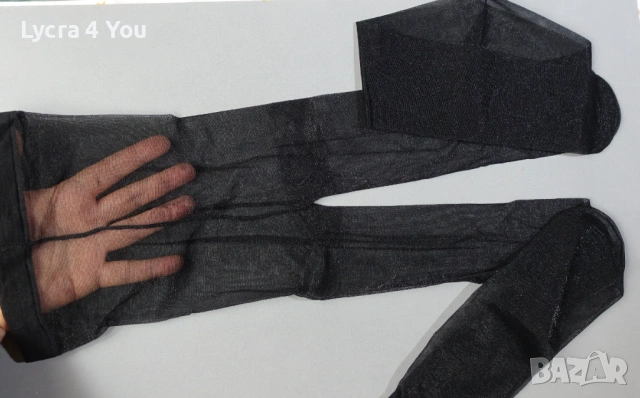 XS нов черен прозрачен чорапогащник с ликра, снимка 5 - Бельо - 53156372