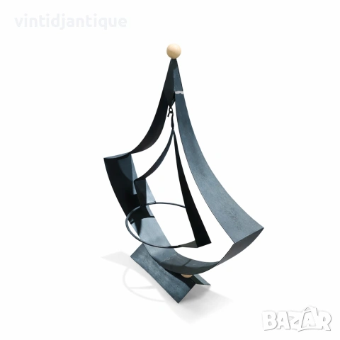 Ретро люлееща се стойка за растения от ковано желязо, снимка 3 - Вази - 54084018