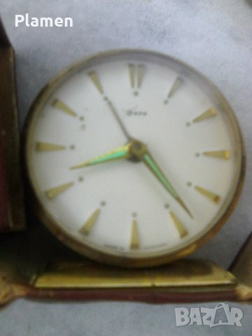 Западногермански пътнически часовник - будилник, снимка 4 - Антикварни и старинни предмети - 33727896