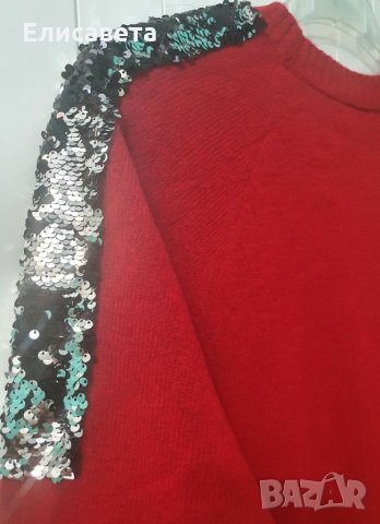 Червена зимна туника Л ХЛ, снимка 4 - Туники - 31175424