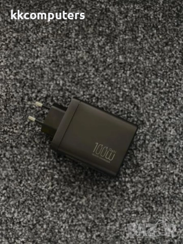 PREMIUM Зарядно/Адаптер 100W GaN 220V / 3xPD 100W / USB 30W / Черен / Баркод : 456529