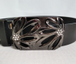 Черен дамски колан с красива катарама, снимка 2