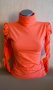 Ефектна блузка в коралов цвят, снимка 1 - Блузи с дълъг ръкав и пуловери - 31057911