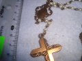 КРАСИВА МЕСИНГОВА ОГЪРЛИЦА с КРЪСТЧЕ РЕЛИГИОЗНО КОЛИЕ ТИП КАТОЛИЧЕСКА БРОЕНИЦА с ПЕРЛИЧКИ 20833, снимка 8