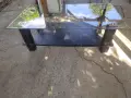 Холна маса, стъклена и кожа. , снимка 1