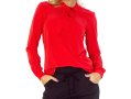 Червена дамска блуза с ефектна връзка Numoco - XL